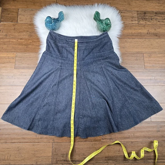 Sandro Denim A Line Mini Skirt Size 12 - Picture 9 of 11